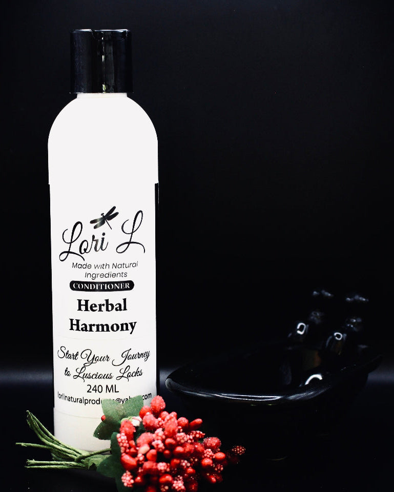 Step away from the synthetic and embrace the profound power of plants.

Herbal Harmony Conditioner invites you to reconnect with nature while transforming your daily hair care routine into a ritual of self-care and holistic wellness.  Give your hair the gift of nature's finest, and watch it flourish with unprecedented vitality and shine.