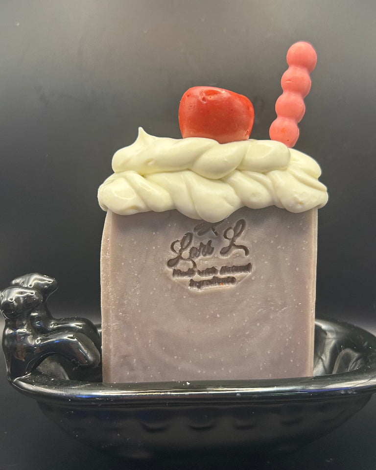 This Rootbeer Float Soap is a testament to the artistry of cold process soap making. It’s a playful nod to nostalgia. a sensory journey that proves beauty and function can be intertwined with pure delight.